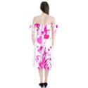 Heart Flourish Pink Valentine Shoulder Tie Bardot Midi Dress View2