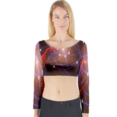 Highest Resolution Version Space Net Long Sleeve Crop Top by Mariart