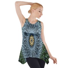 Hipnotic Star Space White Green Side Drop Tank Tunic