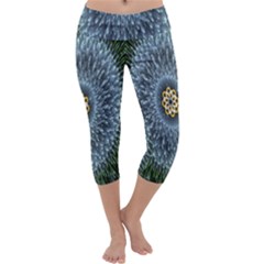 Hipnotic Star Space White Green Capri Yoga Leggings