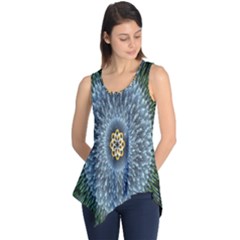 Hipnotic Star Space White Green Sleeveless Tunic