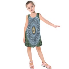 Hipnotic Star Space White Green Kids  Sleeveless Dress