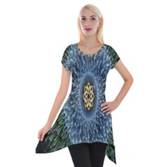 Hipnotic Star Space White Green Short Sleeve Side Drop Tunic