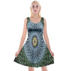 Hipnotic Star Space White Green Reversible Velvet Sleeveless Dress