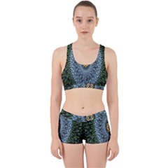 Hipnotic Star Space White Green Work It Out Sports Bra Set