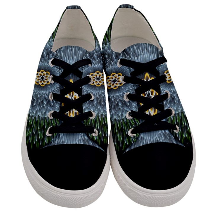 Hipnotic Star Space White Green Men s Low Top Canvas Sneakers