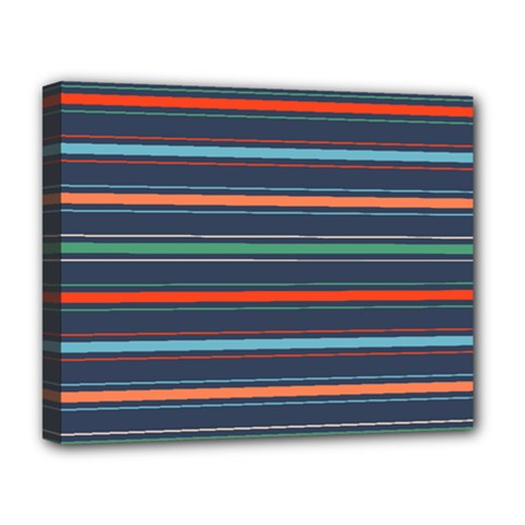 Horizontal Line Blue Green Deluxe Canvas 20  X 16  