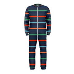 Horizontal Line Blue Green Onepiece Jumpsuit (kids) by Mariart