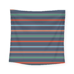 Horizontal Line Blue Green Square Tapestry (small)