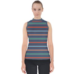 Horizontal Line Blue Green Shell Top by Mariart