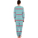 Horizontal Line Blue Red OnePiece Jumpsuit (Ladies)  View2