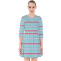 Horizontal Line Blue Red Smock Dress View1