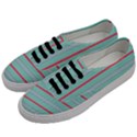 Horizontal Line Blue Red Men s Classic Low Top Sneakers View2