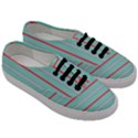 Horizontal Line Blue Red Men s Classic Low Top Sneakers View3