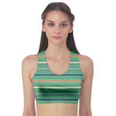 Horizontal Line Green Red Orange Sports Bra