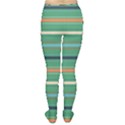 Horizontal Line Green Red Orange Women s Tights View2