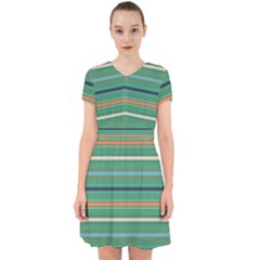 Horizontal Line Green Red Orange Adorable In Chiffon Dress