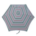 Horizontal Line Green Pink Gray Mini Folding Umbrellas View1