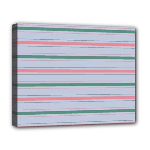 Horizontal Line Green Pink Gray Deluxe Canvas 20  X 16  