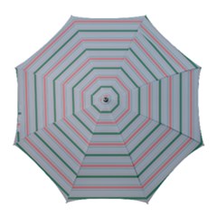 Horizontal Line Green Pink Gray Golf Umbrellas