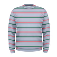 Horizontal Line Green Pink Gray Men s Sweatshirt by Mariart