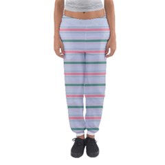 Horizontal Line Green Pink Gray Women s Jogger Sweatpants