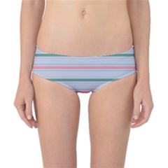 Horizontal Line Green Pink Gray Classic Bikini Bottoms