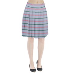 Horizontal Line Green Pink Gray Pleated Skirt by Mariart