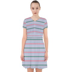 Horizontal Line Green Pink Gray Adorable In Chiffon Dress