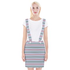 Horizontal Line Green Pink Gray Braces Suspender Skirt by Mariart