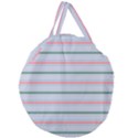 Horizontal Line Green Pink Gray Giant Round Zipper Tote View1