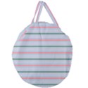 Horizontal Line Green Pink Gray Giant Round Zipper Tote View2