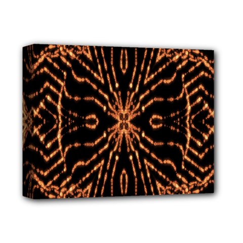 Golden Fire Pattern Polygon Space Deluxe Canvas 14  X 11  by Mariart