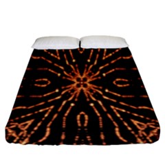 Golden Fire Pattern Polygon Space Fitted Sheet (king Size)