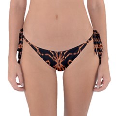 Golden Fire Pattern Polygon Space Reversible Bikini Bottom