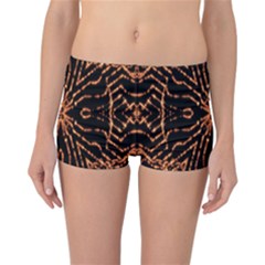 Golden Fire Pattern Polygon Space Reversible Boyleg Bikini Bottoms by Mariart