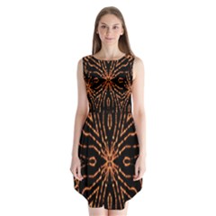 Golden Fire Pattern Polygon Space Sleeveless Chiffon Dress   by Mariart