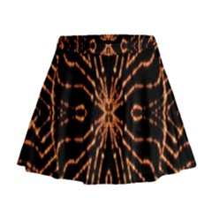 Golden Fire Pattern Polygon Space Mini Flare Skirt by Mariart