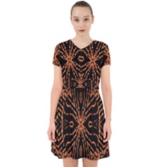 Golden Fire Pattern Polygon Space Adorable In Chiffon Dress