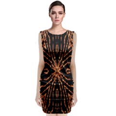 Golden Fire Pattern Polygon Space Sleeveless Velvet Midi Dress by Mariart