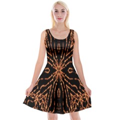 Golden Fire Pattern Polygon Space Reversible Velvet Sleeveless Dress by Mariart