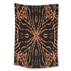 Golden Fire Pattern Polygon Space Large Tapestry