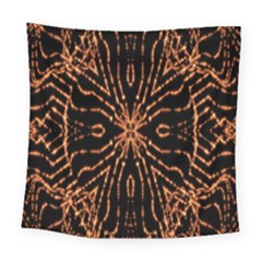 Golden Fire Pattern Polygon Space Square Tapestry (large) by Mariart