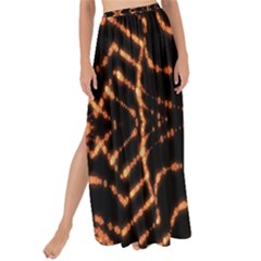 Golden Fire Pattern Polygon Space Maxi Chiffon Tie-up Sarong by Mariart