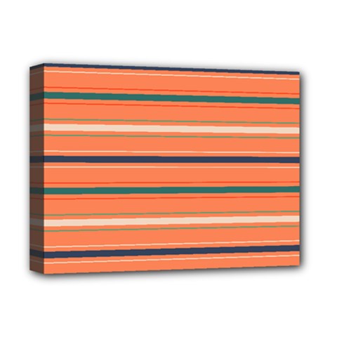 Horizontal Line Orange Deluxe Canvas 16  X 12  