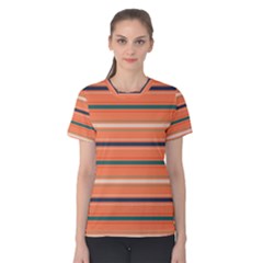 Horizontal Line Orange Women s Cotton Tee