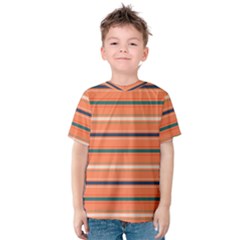 Horizontal Line Orange Kids  Cotton Tee