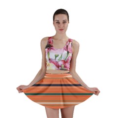 Horizontal Line Orange Mini Skirt by Mariart