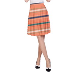 Horizontal Line Orange A-line Skirt