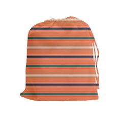 Horizontal Line Orange Drawstring Pouches (extra Large)